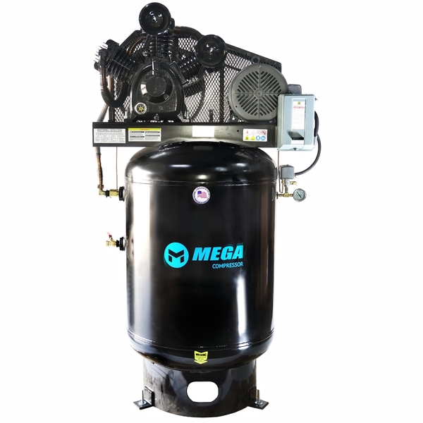 Mega Compressor Mega Power Compressor, 10HP, 120 gal Vertical, 1PH 230V NIDEC Motor MP-10120V1-UCR